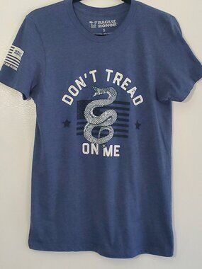 Rags of Honor Don’t Tread on Me Americana Tee Blue Heather Small